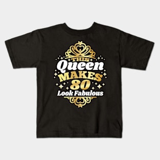 This Queen Makes 80 Look Fabulous 80th Birthday 1942 Kids T-Shirt